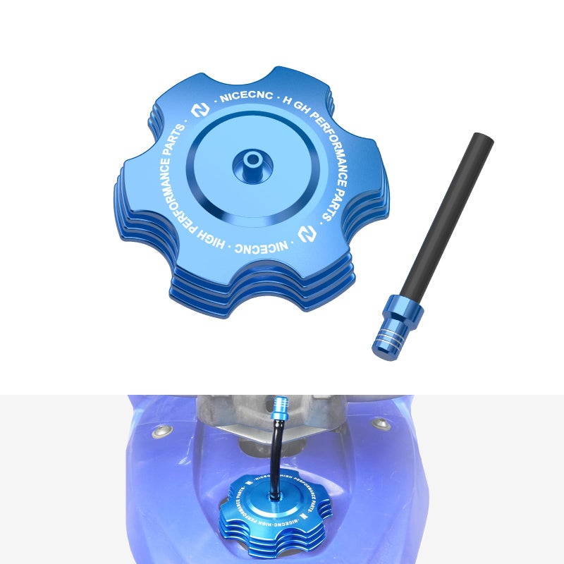 NICECNC Fuel Tank Cap with Hose Compatible with Yamaha YFZ450 20042009 2012 2013 YFZ450R 20092023 YFZ450R Special Edition 2016 Warrior 350 YFM350X 2002 2003 2004 See Fitments Blue